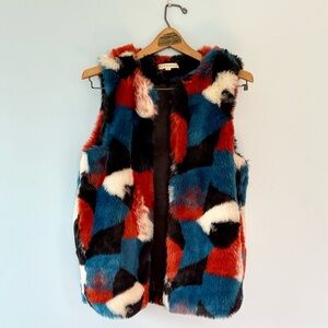 Hot & Delicious Multicolor Faux Fur Vest